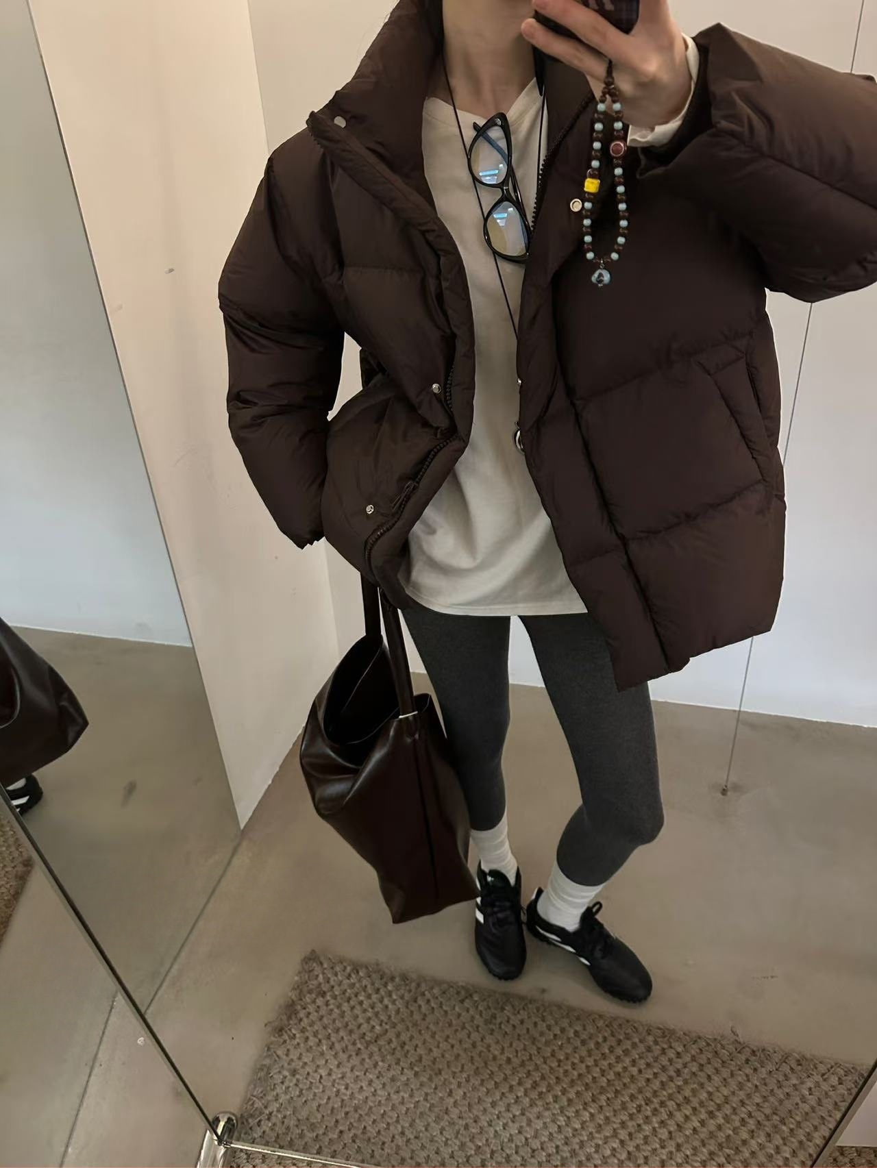 0165 핀스트라이프 다운 재킷 버건디