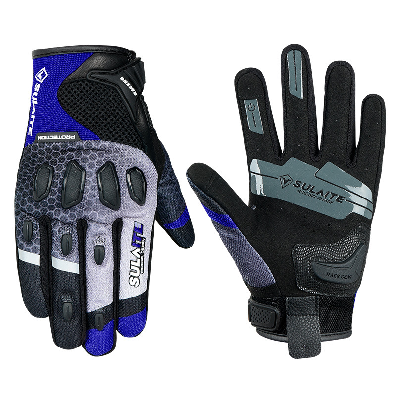 Guantes de Ciclismo de malla transpirable de verano guantes de ciclismo pantalla táctil resistente a las caídas equipo de protección de carreras de motos