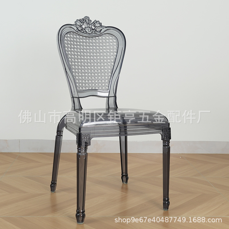 PC silla de princesa de boda transparente silla de cristal silla de respaldo de palacio silla de comedor al aire libre silla de acrílico silla de hotel para el hogar