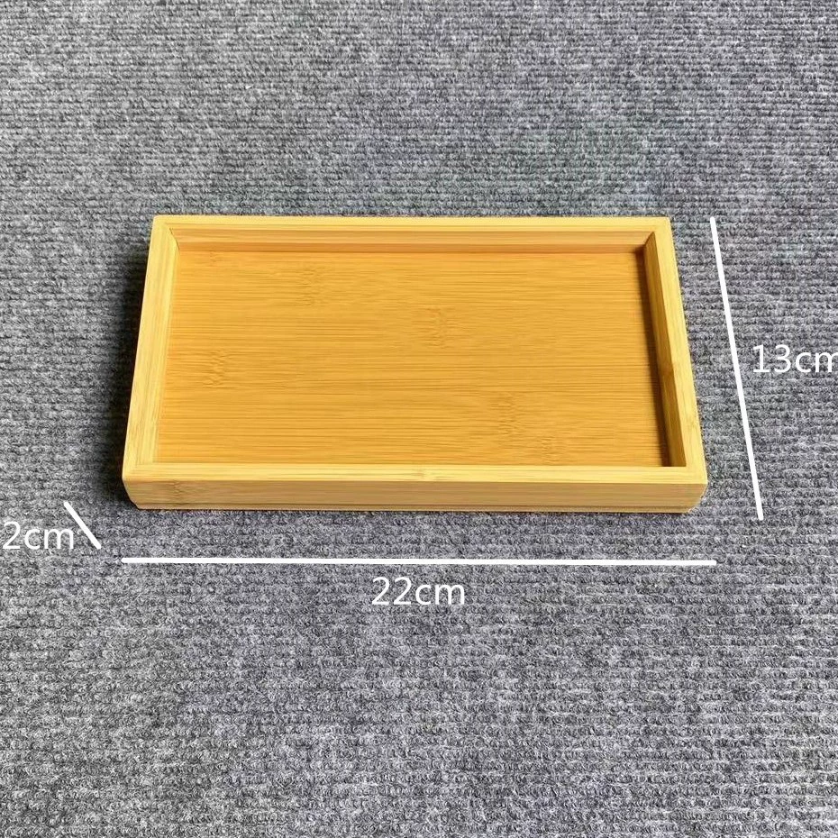 Rectangular Bamboo Serving Tray with Handle, Natural Bamboo Wood, Multiple Sizes (22×13–70×50 cm)