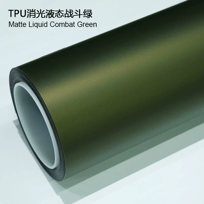 Wrap High Stain Resistance Self-Healing, Auto Color Change Film - tpu-matting-liquid-combat-green-1524m15m