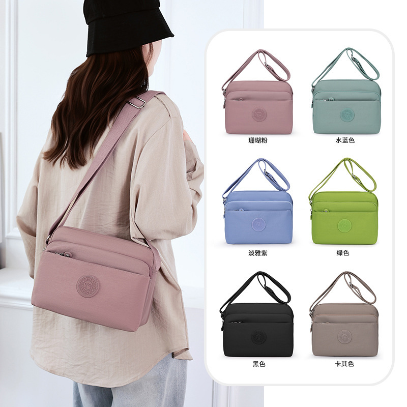 Middle-Aged Mother Shoulder Bag 2025 New Season Simple Fashion Lightweight Multi-Layer Nylon Bag Casual Crossbody Bag Middle-Aged Mother Shoulder Bag 2025 New Season Simple Fashion Lightweight Multi-Layer Nylon Bag Casual Crossbody Bag
