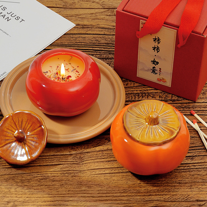 Aromatherapy, candle, gift box, persimmon, Birthday gift