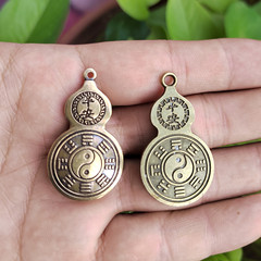 鑰匙扣掛件百福平安太極八卦小葫蘆吊墜純銅小吊墜擺件工藝品批發