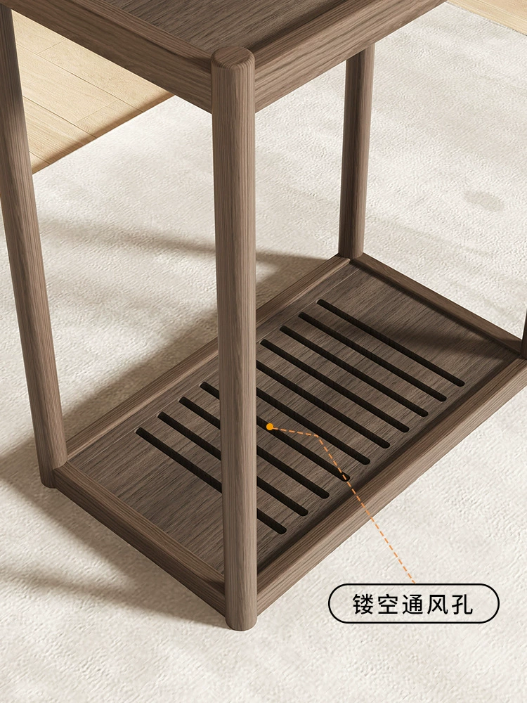Solid wood computer host bracket chassis bracket computer printer storage rack floor-standing base mobile storage shelf