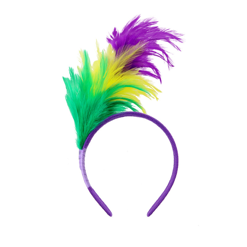 Carnaval transfronterizo oro roxo pluma sequilla máscara media cara maquillaje baile conjunto de espectáculo