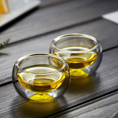 Thickened heat-resistant glass double-layer insulated transparent tea tasting cup master cup tea set thermal insulation kung fu tea cup