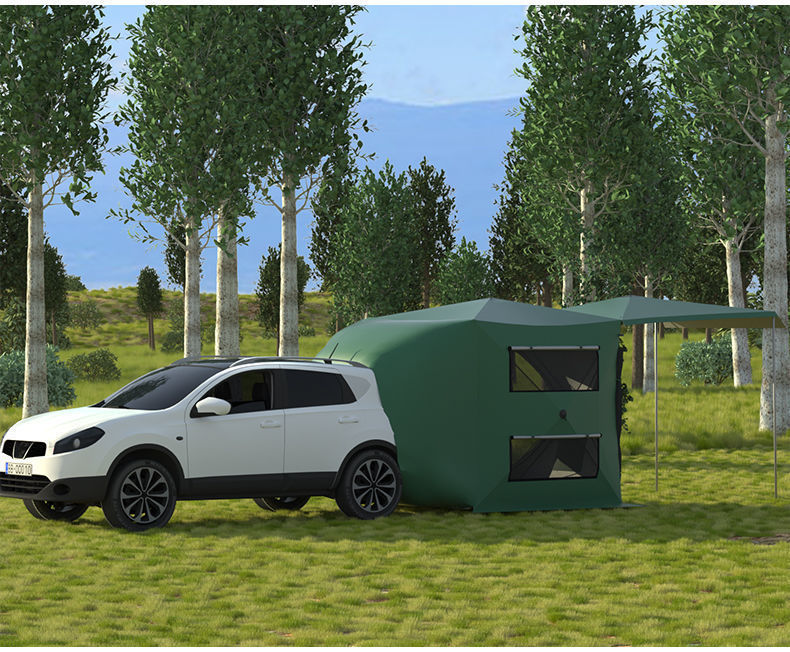 Car tail tent canopy extension, outdoor car side camping tent, automatic and quick-opening side tent for the car