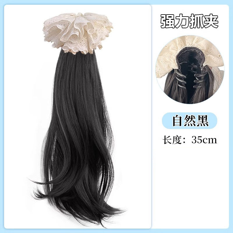 Grab clip hairband side ponytail [natural black]]