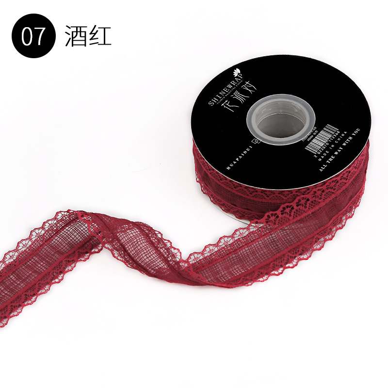Fábrica de fiestas de flores nuevos bordes de encaje envases de flores frescas cinta de regalo cinta de colores cinta accesorios de ropa cinta