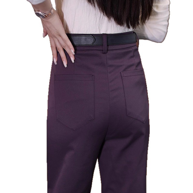 窄版阔腿裤女2025秋季新款高腰垂感宽松显瘦直筒裤薄款窄版休闲裤|undefined
