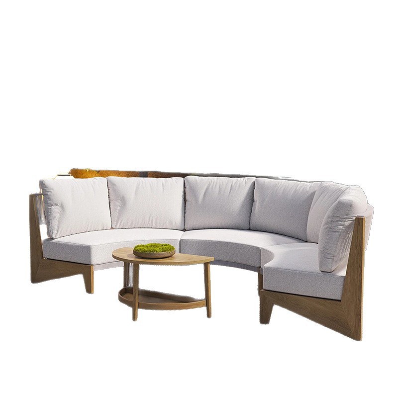 Sofá de teca al aire libre norteamericano moderno ocio jardín villa balcón jardín mobiliario de madera maciza