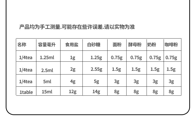 跨境热销不锈钢量勺带刻度量匙烘焙套装多规格厨房家用咖啡勺