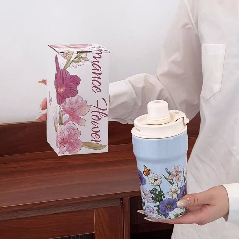 Shang 'en cerámica bebida directa taza de cerámica portable taza de cerámica creativa taza de cerámica portable taza de cerámica portable de flores