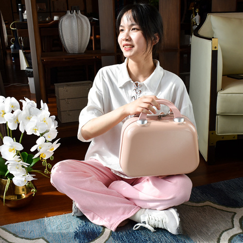 Japanese-style makeup box gift set, portable mini 14-inch hand-held suitcase for women, luggage strap, fresh and cute, student-friendly
