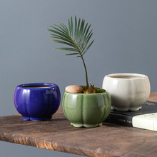 花盆陶瓷高级感小号釉水花盆多肉盆景创意迷你盆景盆厂家批发家用