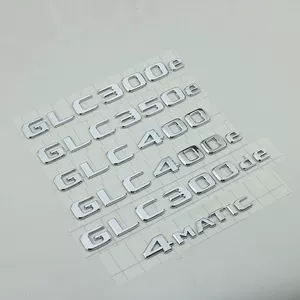 Suitable for Mercedes-Benz GLC new energy GLC300de GLC350e GLC400e modified car logo rear emblem sticker