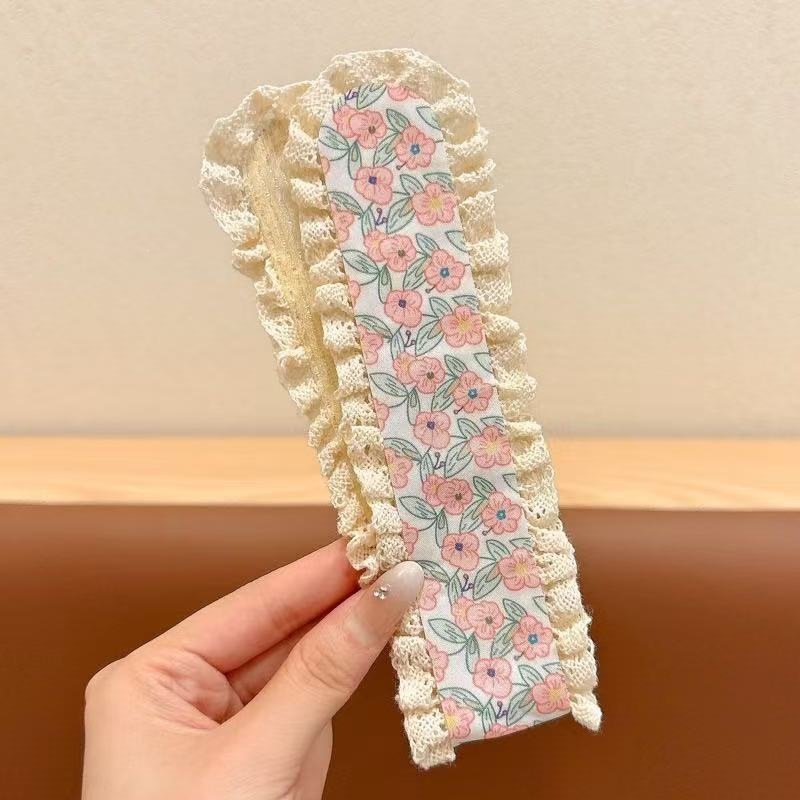 Niños pestañas flores frentes brocas de cabello acabado bandeja estilo nacional pegatinas de cabello de niñas encaje tela velcro
