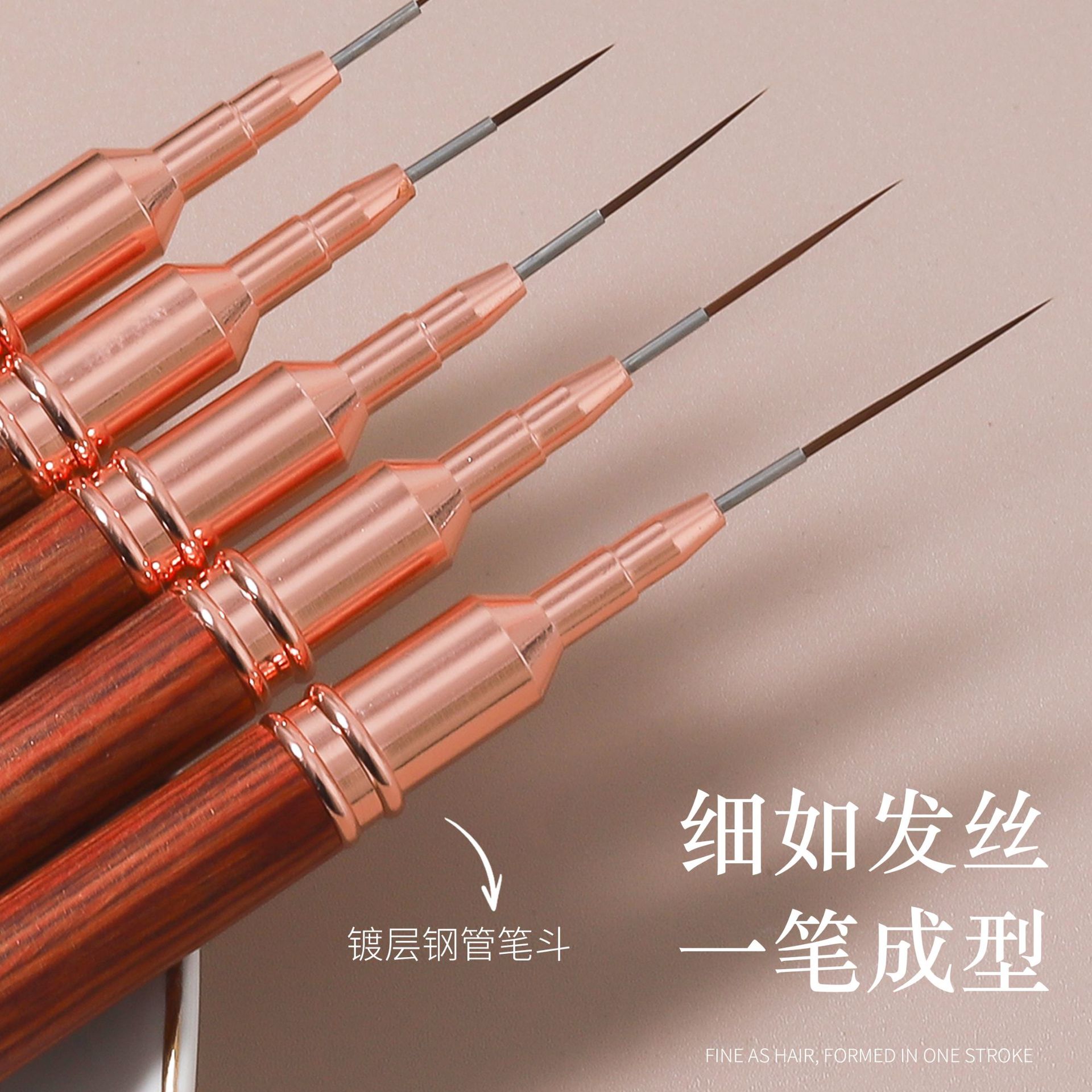 5 paquetes de bolígrafos de dibujo para uñas de palo de sándalo de estilo japonés con tapa, tubo de aguja extremadamente delgado, bolígrafos pintados con hilo de dibujo, bolígrafos de manga de uñas