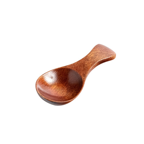 Household small spoon ice cream spoon wooden Japanese creative solid wood milk powder spoon short handle teaspoon manufacturer wholesale