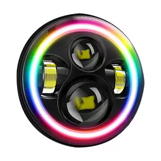 哈雷牧马人7寸60W4珠rgb天使眼改装led大灯摩托车越野车照灯跨境