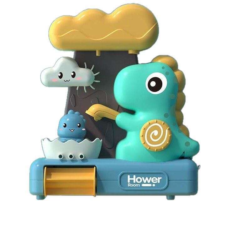 Transfronterizo Amazonas dinosaurio paraguas divertida ducha de agua de Navidad rociador baño girar juguetes de baño interactivo padre-hijo