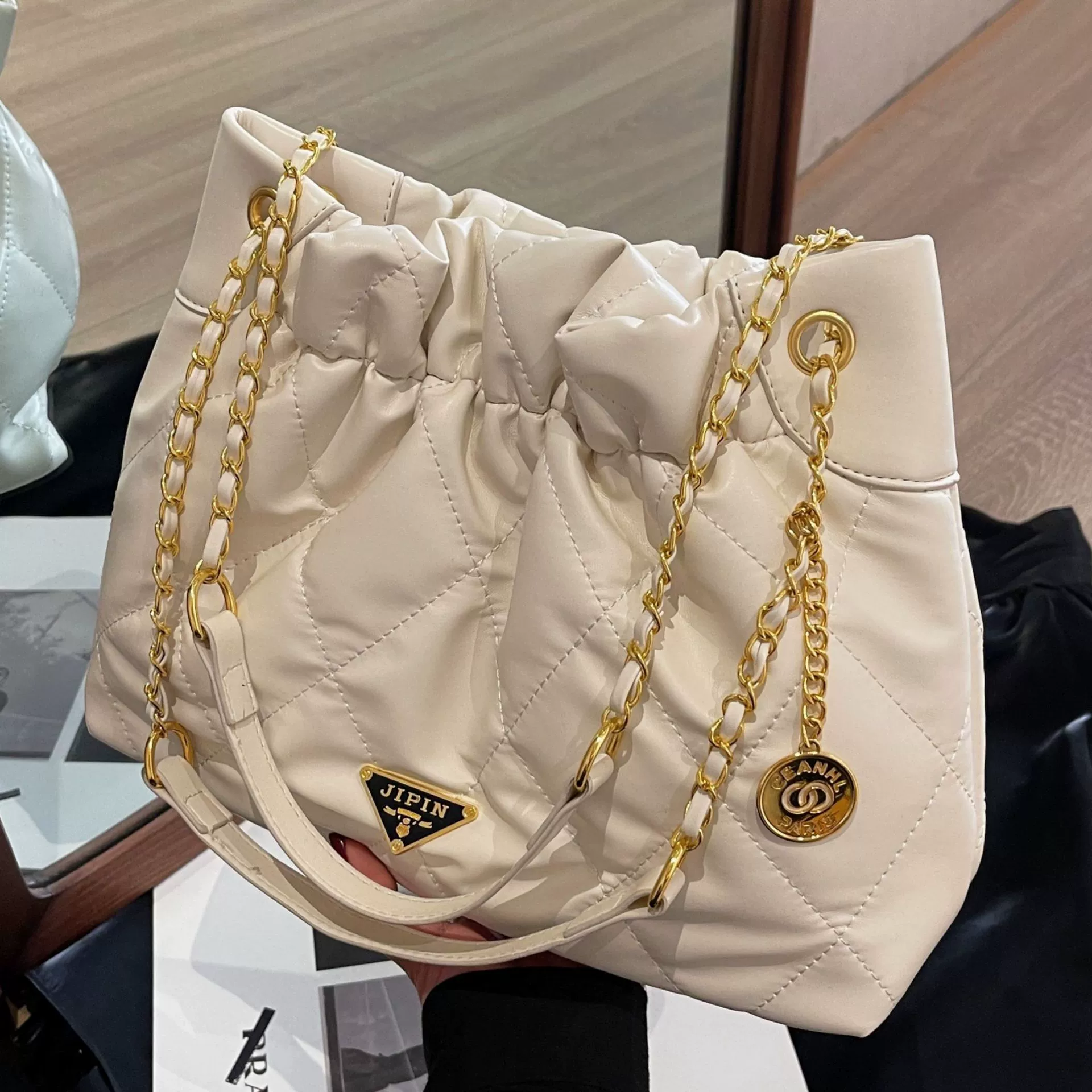 Цепочка, плечевая сумка, модная вместительная подмышечная сумка, стиль Chanel, цепочная сумка