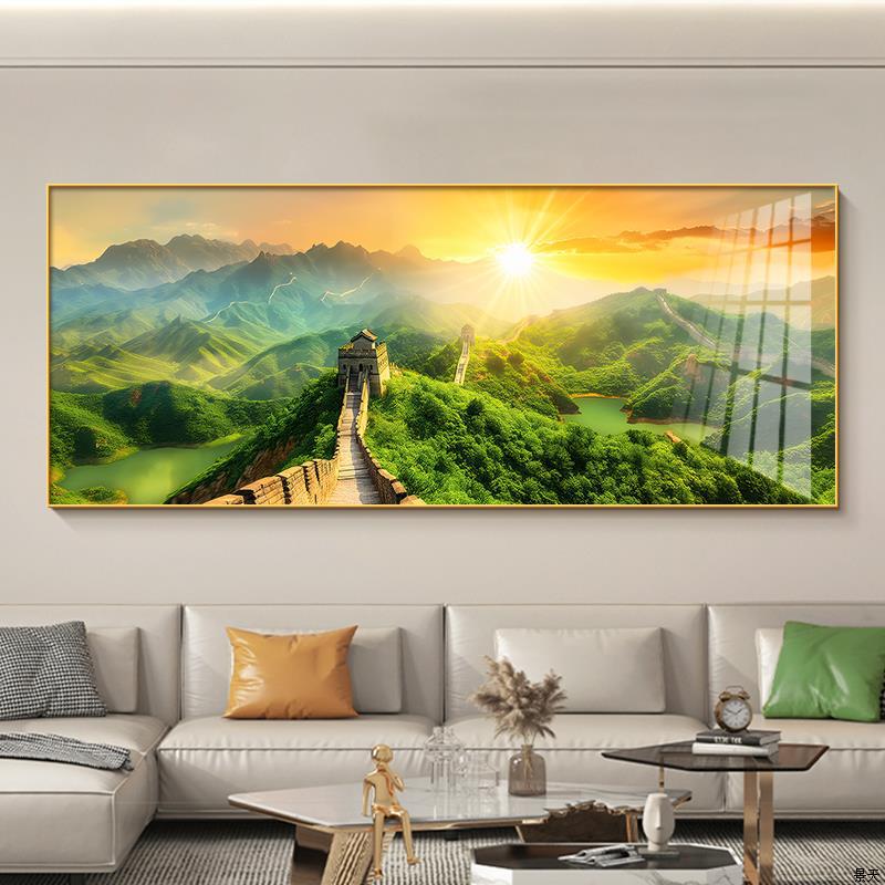 Great Wall Painting Backdrop 2025 New Model for Living Room East Wall Hanging High-End Sunrise High-End Office Landscape Painting