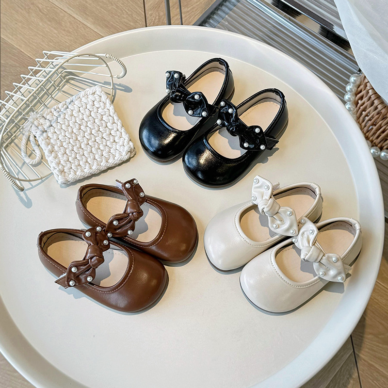 Amazon's New Spring Style Baby Girl Princess Shoes, Children's Shoes, Bow-Knot Kidsren's Flats, Casual Shoes, Girls' Leather Shoes