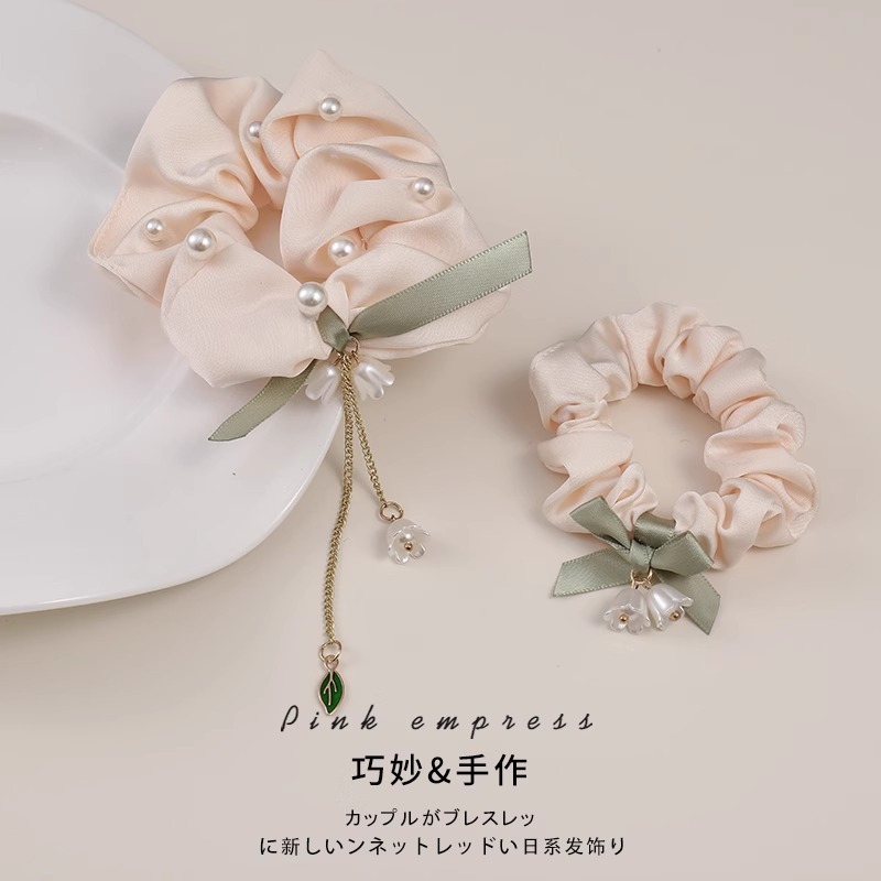 Orquídea de campana arco anillo de cabello intestino grueso de alta elasticidad cuerda de cabeza duradera cuerda de cabello de alta calidad temperamento banda de goma adornamiento para el cabello mujer