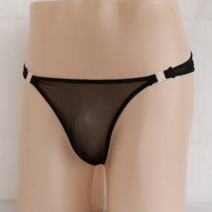 Button Detachable Men's Underwear Mesh Transparent Sexy See-Through Briefs Breathable and Comfortable Briefs Wholesale
