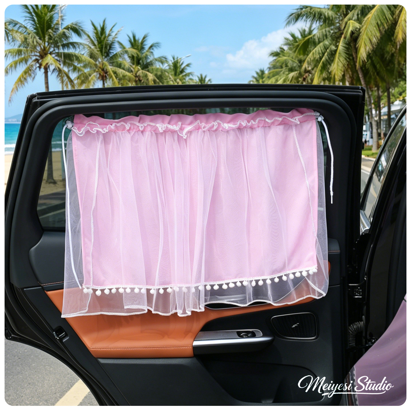 Cortina de automóvil de seda de hielo cortina de protección solar cortina de protección solar para ventana lateral para automóviles de bebés tipo ventura cortina de protección solar cortina de protección solar aislamiento térmico
