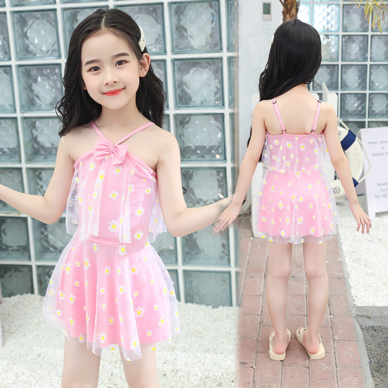 Children's Swimsuit Girl One-Piece Baby Cute Girl Fashionable 2025 New Small, Medium and Large Kidsren Split Summer Swimsuit