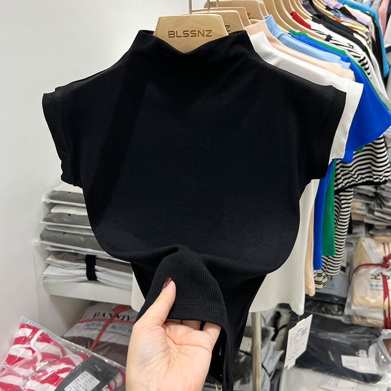 Threaded Short T-Shirt for Women, Tight-Fitting Summer Wear, 2025 New Style, Unique and Delicate, Sleeveless Top with Collarbone Exposure, Women's T-Shirt, Trendy on Instagram Threaded Short T-Shirt for Women, Tight-Fitting Summer Wear, 2025 New Style, Unique and Delicate, Sleeveless Top with Collarbone Exposure, Women's T-Shirt, Trendy on Instagram