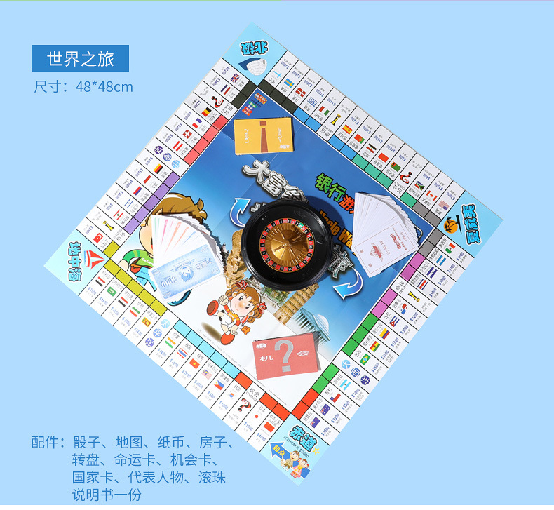 Authentisches Monopoly-Spiel Schachspiel S-Version Bronzemedaille Silbermedaille Welt-China-Tour Kinder-Monopoly-Brettspiel Spielzeug