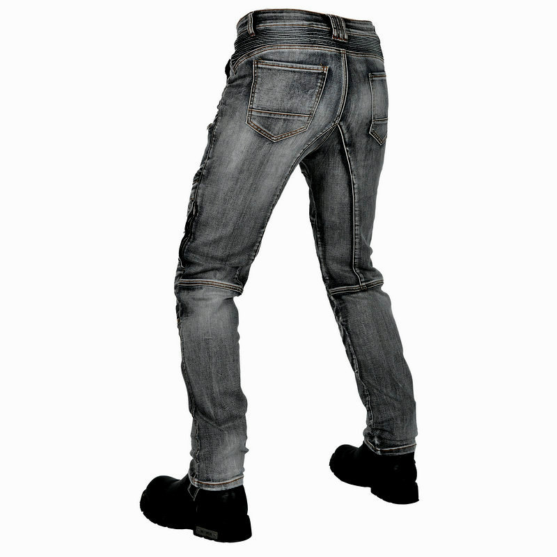 Pantalones vaqueros de la motocicleta de los hombres pantalones de montar a caballo kevlar resistente al desgarro de carreras estiramiento pantalones anti-caída de silicona equipo de protección