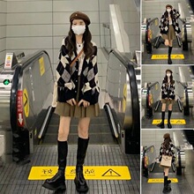 秋冬季闺蜜装网红盐甜减龄jk学院风针织开衫毛衣百褶裙两件套装女