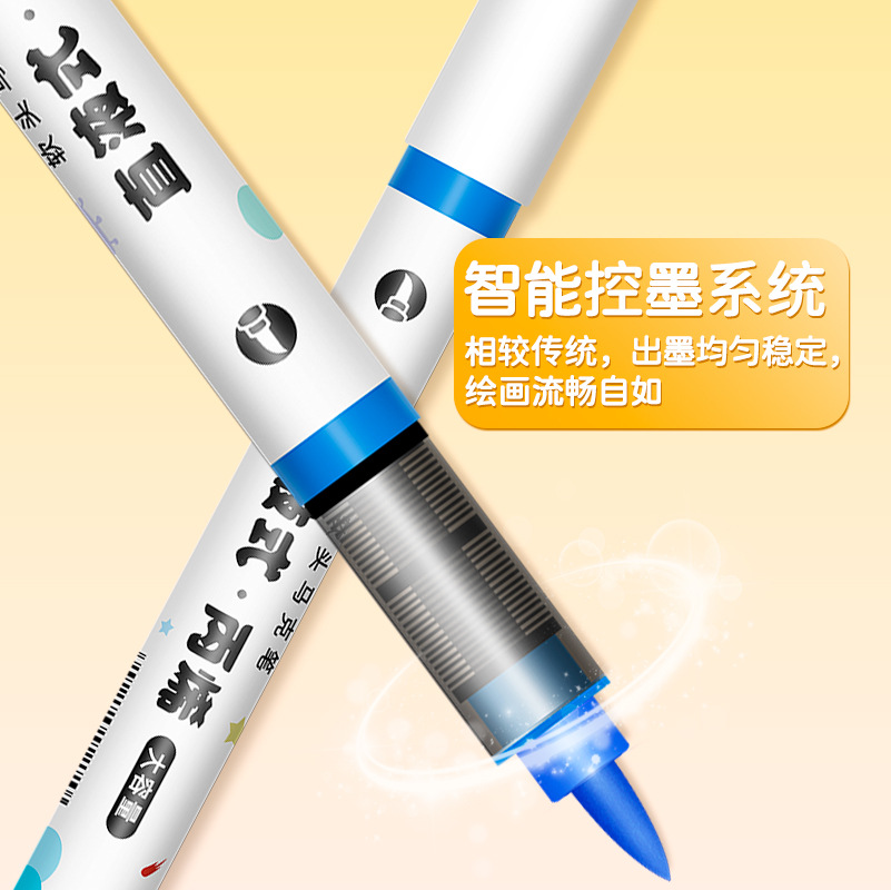 Marcadores acrílicos rectos Marcadores de colores impenetrables para arte Pinceles para estudiantes Pinceles de colores apilados Bolígrafos de acuarela lavables