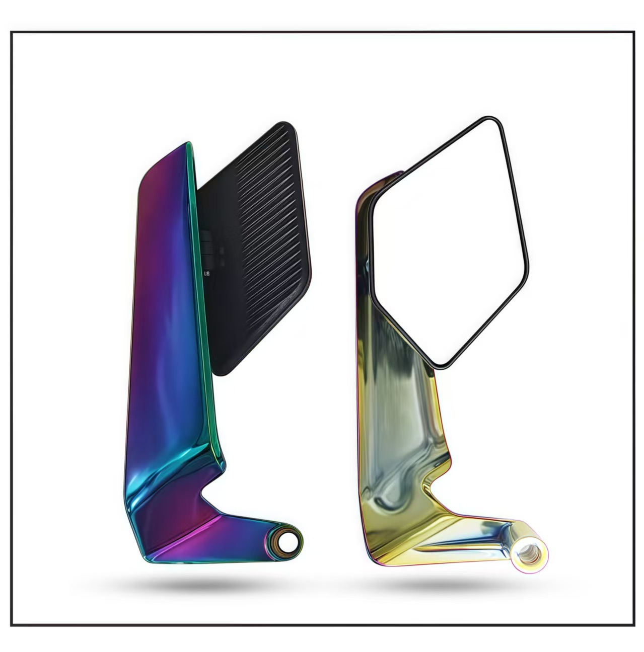 General Motorcycle Accessories Modified Fixed Wing Rearview Mirror Street Car Sports Car Aluminum Alloy Colorful Reflector Reversing Mirror