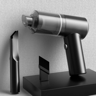 Car Vacuum Cleaner Household Powerful Wireless Charging Handheld Portable Large Suction Cleaning Desktop Household Vacuum Blower (Tozsoranlar) - black-usb-wireless-charging-74v