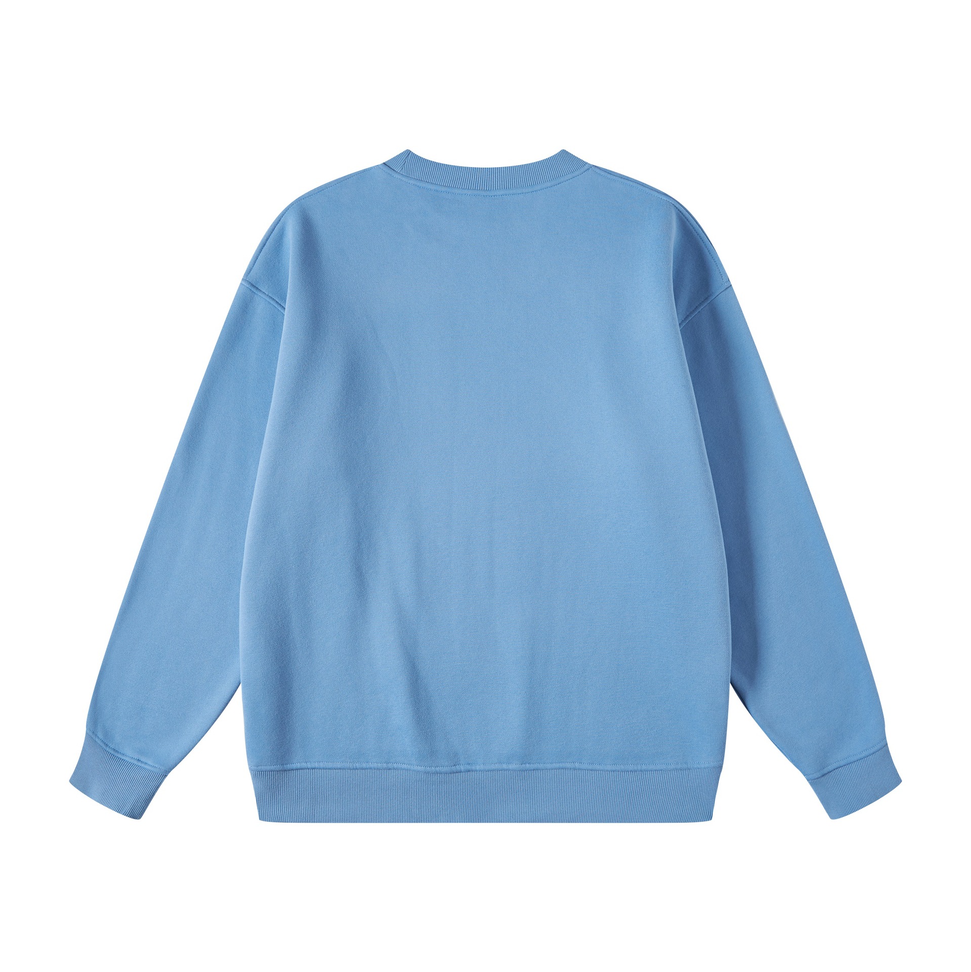 Sweat-shirt à col rond pour homme de marque décontractée et ample en velours 345 g plus couleur unie_voghion.com