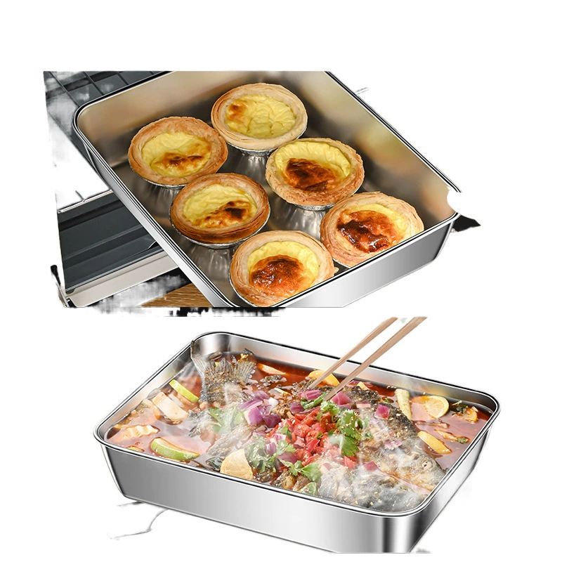 Плитка с герметичной крышкой, прямоугольная коробка для продуктов из пищевой нержавеющей стали, квадратная крышка, квадратный поднос для раковины, квадратный