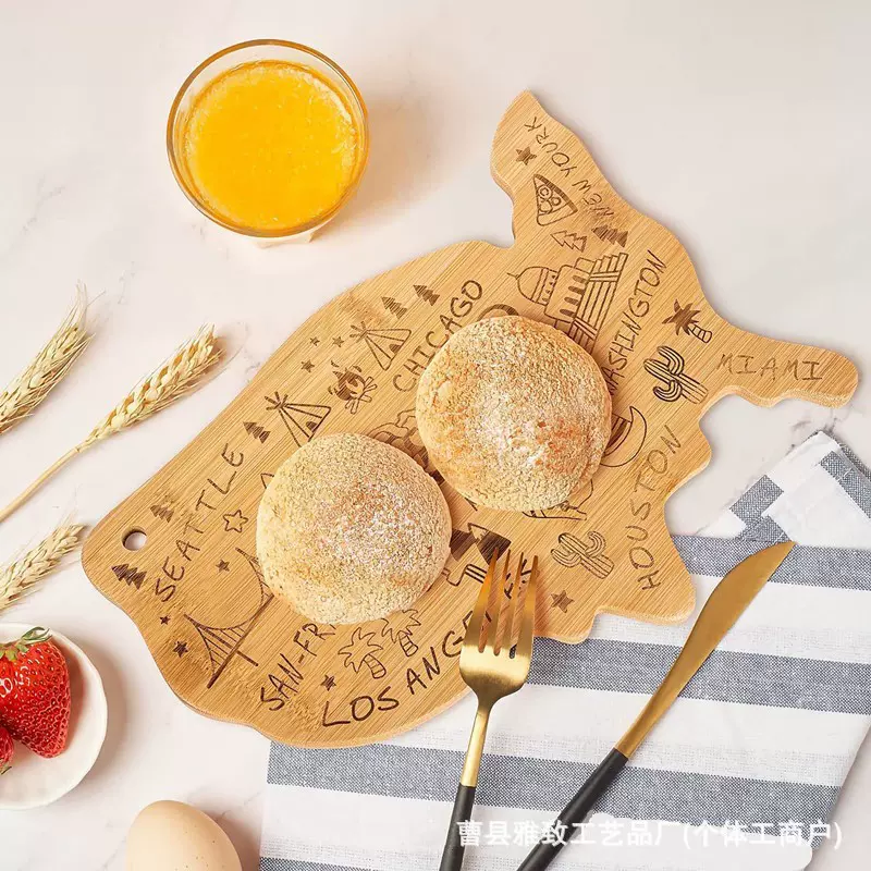 跨境竹制不规则造型托盘家居会客派对点心水果装饰托盘酒店甜品盘