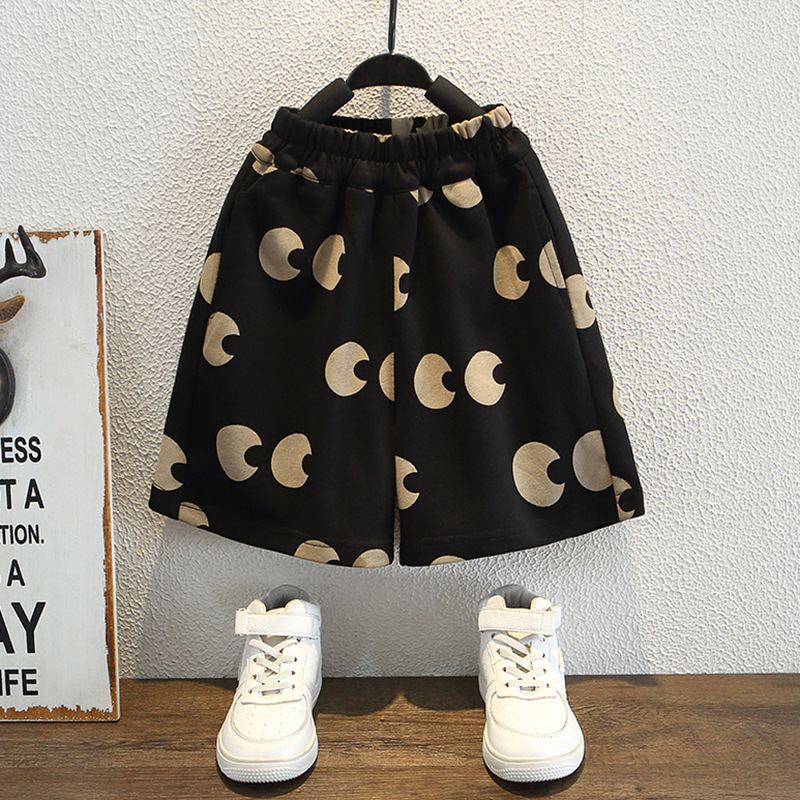 7931 Traje de manga corta para niños 2025 Nuevos productos de verano Niños y niñas Impresión de manga corta T Traje casual de dos piezas de moda para bebés