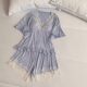 Modal Pajamas with Chest Pad Women's Summer Short-sleeved Lace Pure Desire High-end Style Outwear Home Clothes Set