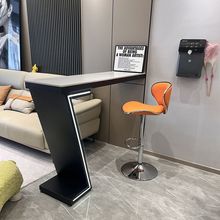 轻奢客餐厅隔断吧台桌一体家用客厅创意咖啡桌横厅阳台靠墙高脚桌
