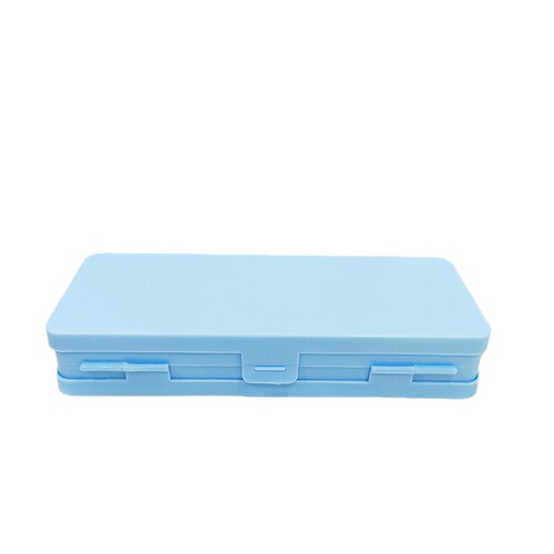 Simple solid color double layer stationery box candy color matte pen box handmade cream glue DIY student desk storage box