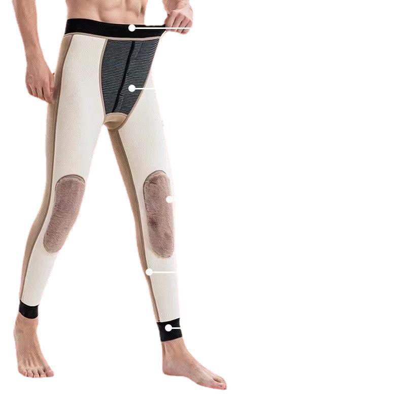 Transmisión en vivo entrega invierno pantalones de algodón de los hombres de grafeno masaje lana de lana forrado engrosado adelgazamiento pantalones de una sola pieza calefacción caliente