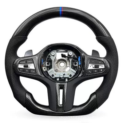 The Steering Wheel Is Suitable for Bmw 340I F11 F02 F12 G82 F06 540I M4 Forged Carbon Fiber Model (Steering wheel) - black