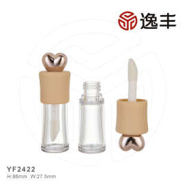 爆款DIY爱心顶盖透明唇彩管唇釉管唇蜜管粗杆刷头包材逸丰工厂